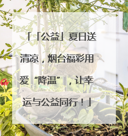 「公益」夏日送清凉，烟台福彩用爱“降温”，让幸运与公益同行！