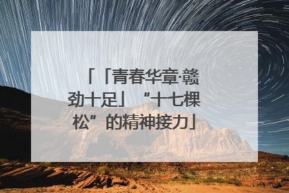 「青春华章·赣劲十足」“十七棵松”的精神接力