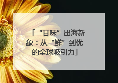 “甘味”出海新象：从“鲜”到优的全球吸引力
