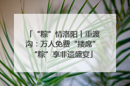 “粽”情洛阳丨重渡沟：万人免费“搂席” “粽”享非遗盛宴