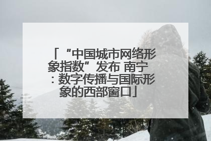 “中国城市网络形象指数”发布 南宁：数字传播与国际形象的西部窗口
