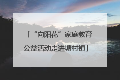 “向阳花”家庭教育公益活动走进塘村镇