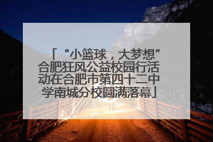 “小篮球，大梦想”合肥狂风公益校园行活动在合肥市第四十二中学南城分校圆满落幕
