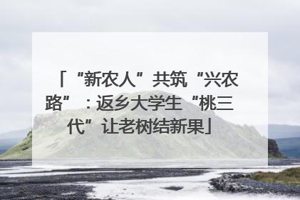 “新农人”共筑“兴农路”：返乡大学生“桃三代”让老树结新果