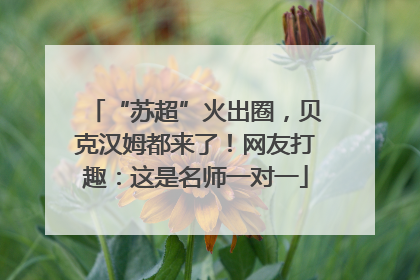 “苏超”火出圈，贝克汉姆都来了！网友打趣：这是名师一对一