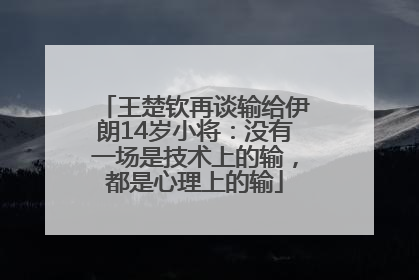 王楚钦再谈输给伊朗14岁小将：没有一场是技术上的输，都是心理上的输