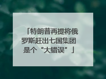 特朗普再提将俄罗斯赶出七国集团是个“大错误”