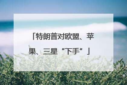 特朗普对欧盟、苹果、三星“下手”