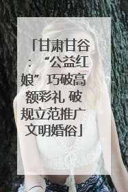 甘肃甘谷：“公益红娘”巧破高额彩礼 破规立范推广文明婚俗