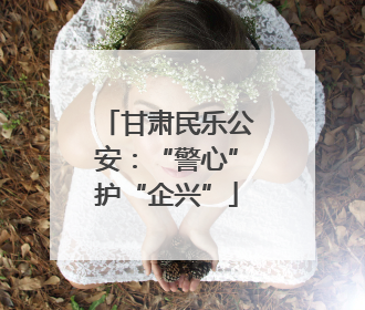 甘肃民乐公安：“警心”护“企兴”
