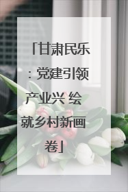 甘肃民乐：党建引领产业兴 绘就乡村新画卷