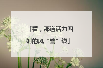 看，那道活力四射的风“警”线