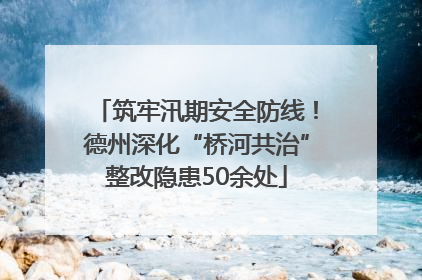 筑牢汛期安全防线！德州深化“桥河共治”整改隐患50余处