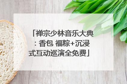 禅宗少林音乐大典：香包 福粽+沉浸式互动巡演全免费
