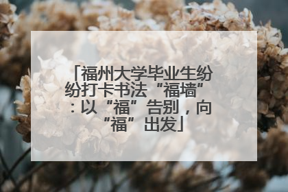 福州大学毕业生纷纷打卡书法“福墙”：以“福”告别，向“福”出发