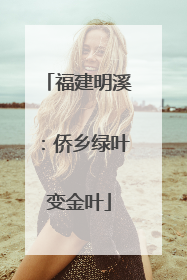 福建明溪：侨乡绿叶变金叶