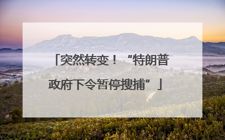 突然转变！“特朗普政府下令暂停搜捕”