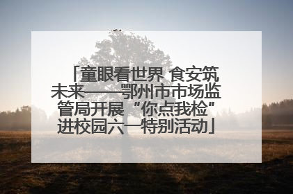 童眼看世界 食安筑未来——鄂州市市场监管局开展“你点我检”进校园六一特别活动