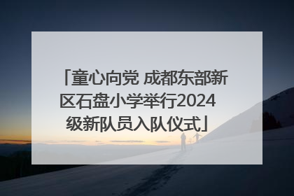 童心向党 成都东部新区石盘小学举行2024级新队员入队仪式