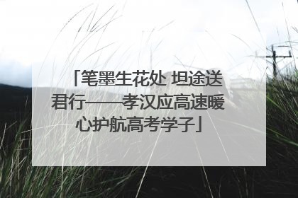 笔墨生花处 坦途送君行——孝汉应高速暖心护航高考学子