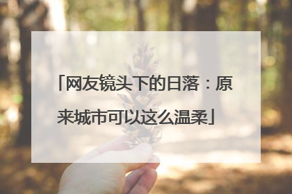 网友镜头下的日落：原来城市可以这么温柔