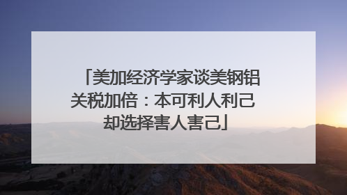 美加经济学家谈美钢铝关税加倍：本可利人利己 却选择害人害己