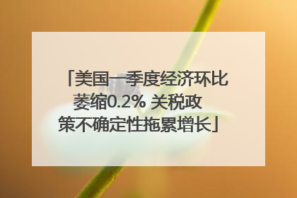美国一季度经济环比萎缩0.2% 关税政策不确定性拖累增长