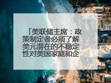 美联储主席：政策制定者必须了解美元潜在的不稳定性对美国家庭和企业的影响