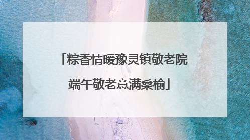 粽香情暖豫灵镇敬老院 端午敬老意满桑榆