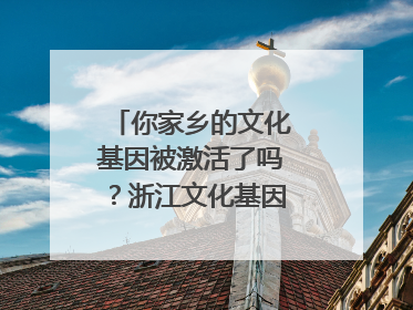 你家乡的文化基因被激活了吗？浙江文化基因图谱即将上线