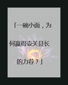 一碗小面，为何赢得壶关县长的力荐？