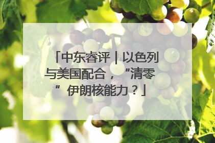 中东睿评｜以色列与美国配合，“清零”伊朗核能力？