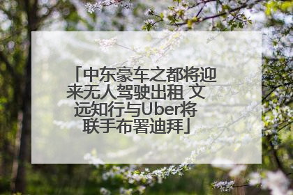 中东豪车之都将迎来无人驾驶出租 文远知行与Uber将联手布署迪拜