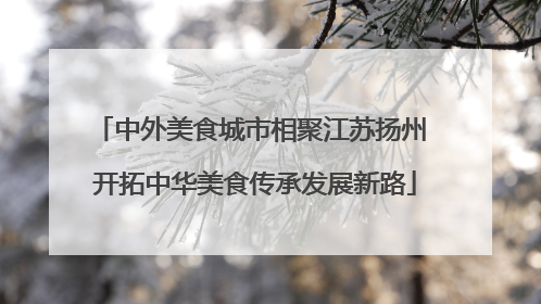 中外美食城市相聚江苏扬州 开拓中华美食传承发展新路