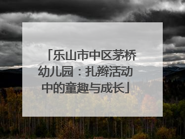 乐山市中区茅桥幼儿园：扎辫活动中的童趣与成长