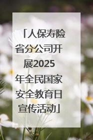 人保寿险省分公司开展2025年全民国家安全教育日宣传活动