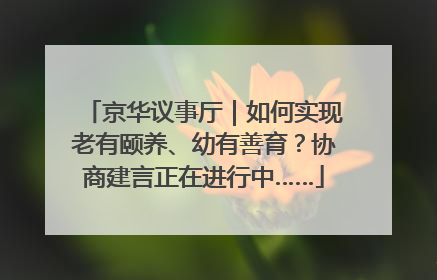 京华议事厅｜如何实现老有颐养、幼有善育？协商建言正在进行中……