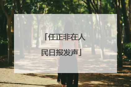 任正非在人民日报发声