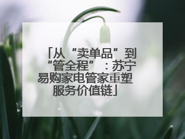 从“卖单品”到“管全程”：苏宁易购家电管家重塑服务价值链