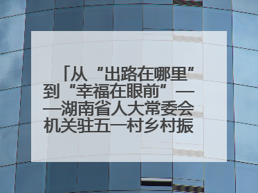 从“出路在哪里”到“幸福在眼前”——湖南省人大常委会机关驻五一村乡村振兴帮扶工作队书写振兴答卷