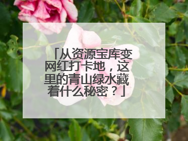 从资源宝库变网红打卡地，这里的青山绿水藏着什么秘密？