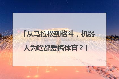 从马拉松到格斗，机器人为啥都爱搞体育？
