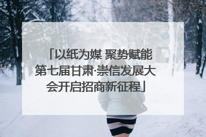 以纸为媒 聚势赋能 第七届甘肃·崇信发展大会开启招商新征程