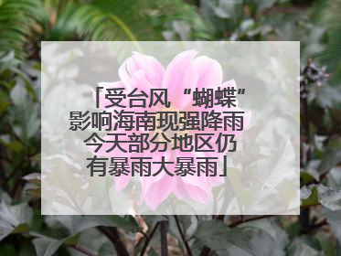 受台风“蝴蝶”影响海南现强降雨 今天部分地区仍有暴雨大暴雨