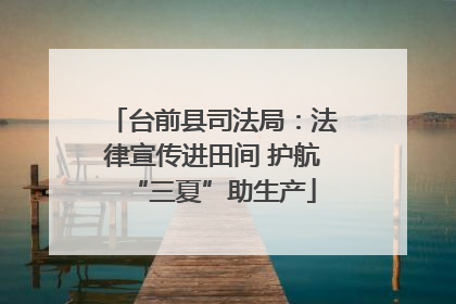 台前县司法局：法律宣传进田间 护航“三夏”助生产