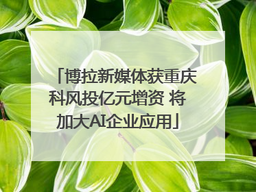 博拉新媒体获重庆科风投亿元增资 将加大AI企业应用