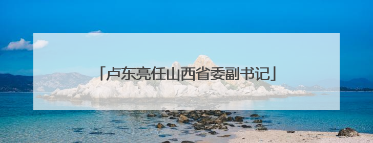 卢东亮任山西省委副书记