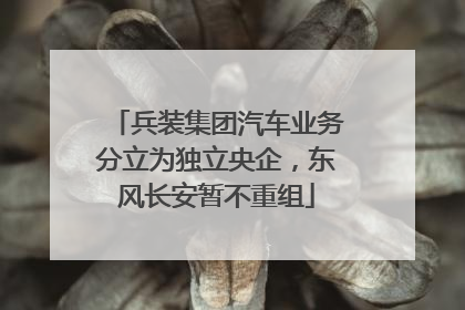 兵装集团汽车业务分立为独立央企，东风长安暂不重组