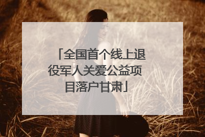 全国首个线上退役军人关爱公益项目落户甘肃