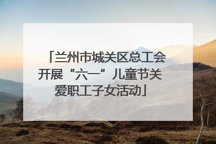 兰州市城关区总工会开展“六一”儿童节关爱职工子女活动